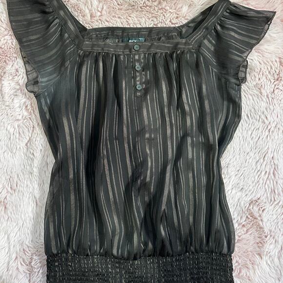 Y2k brown striped bcx square neck top - Picture 4 of 7